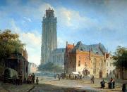 unknow artist, European city landscape, street landsacpe, construction, frontstore, building and architecture.052